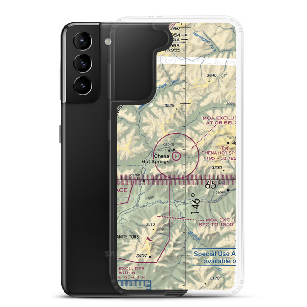 Chena Hot Springs Airport (AK13) VFR Sectional Samsung Case Samsung Galaxy S21 Plus model shown