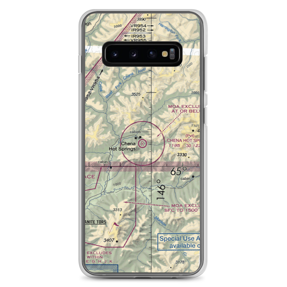 Chena Hot Springs Airport (AK13) VFR Sectional Samsung Case Samsung Galaxy S10+ model shown