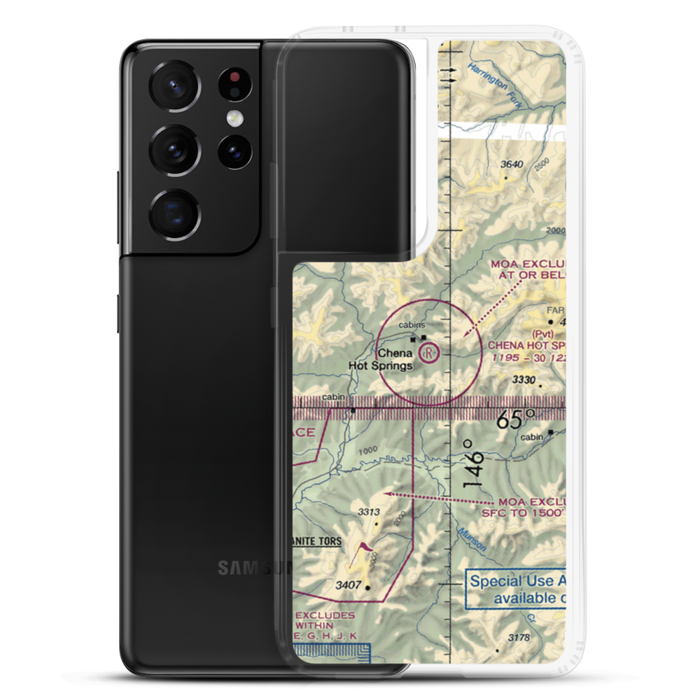 Chena Hot Springs Airport (CEX) VFR Sectional Samsung Case Samsung Galaxy S21 Ultra model shown