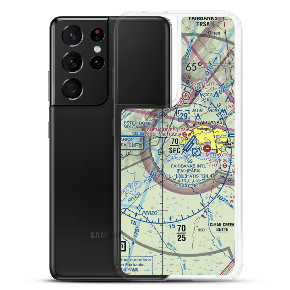 Chena Marina Airport (AK28) VFR Sectional Samsung Case Samsung Galaxy S21 Ultra model shown