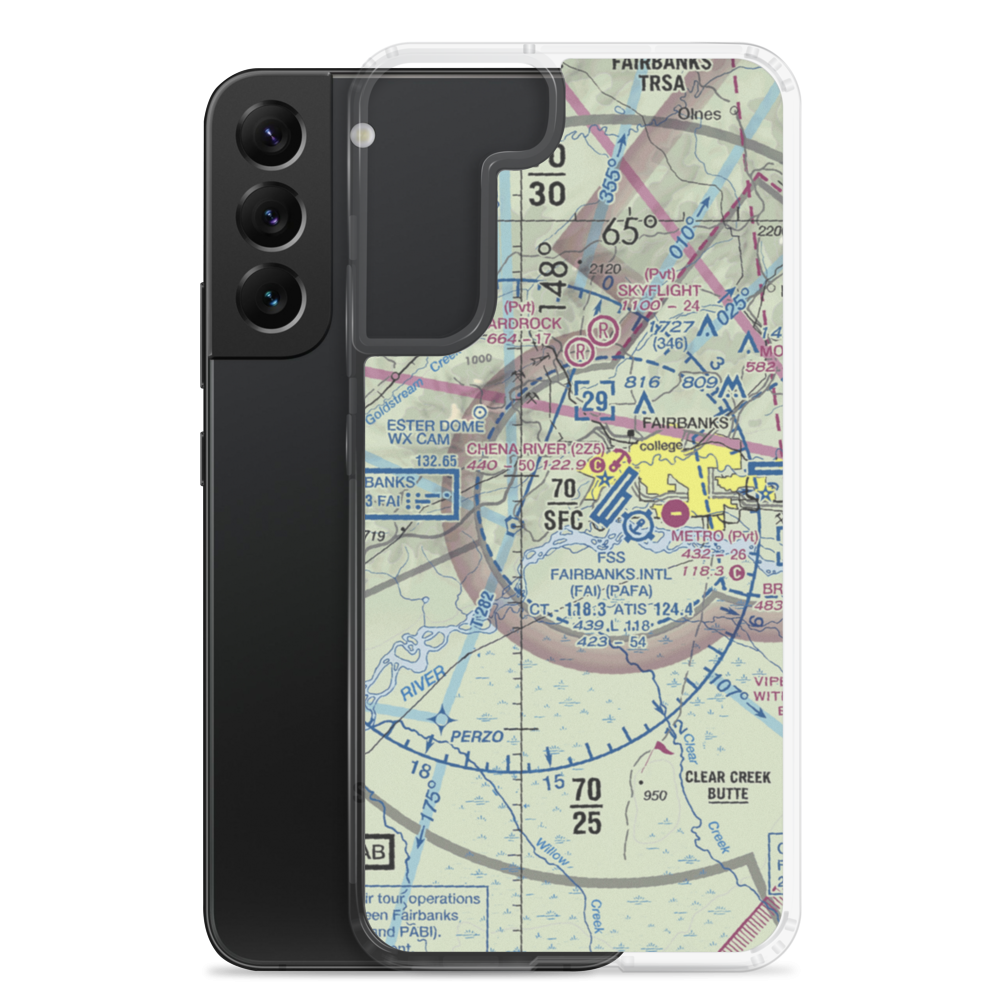 Chena Marina Airport (AK28) VFR Sectional Samsung Case Samsung Galaxy S22 Plus model shown
