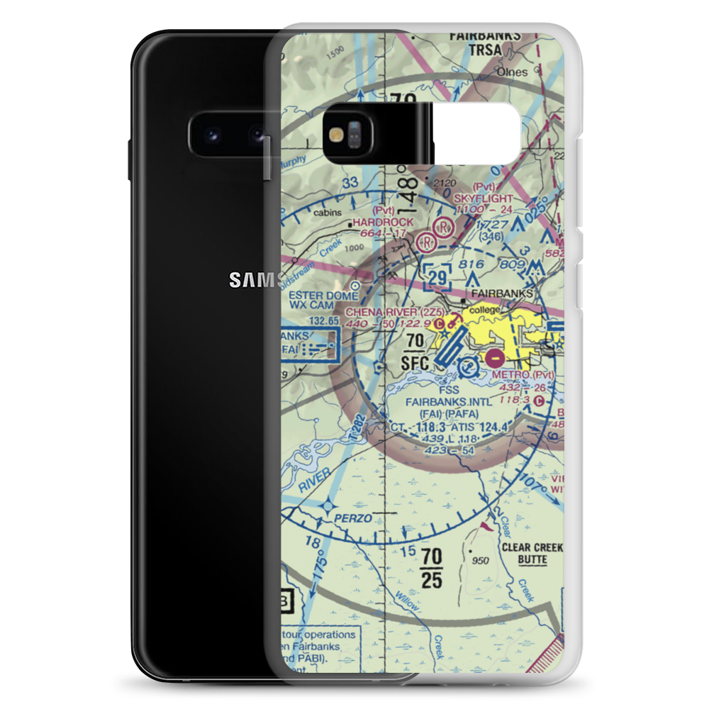 Chena Marina Airport (AK28) VFR Sectional Samsung Case Samsung Galaxy S10+ model shown