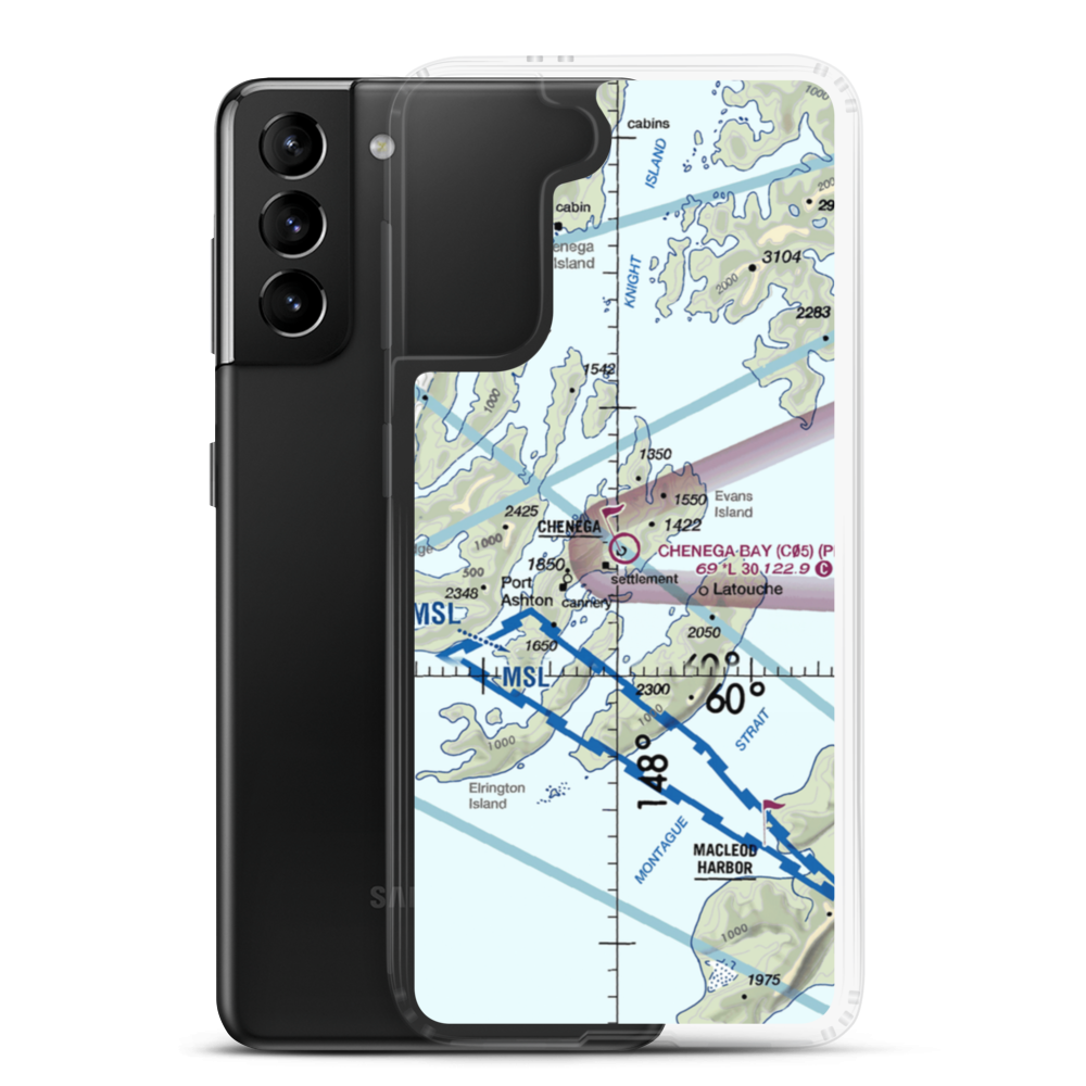 Chenega Bay Airport (C05) VFR Sectional Samsung Case Samsung Galaxy S21 Plus model shown
