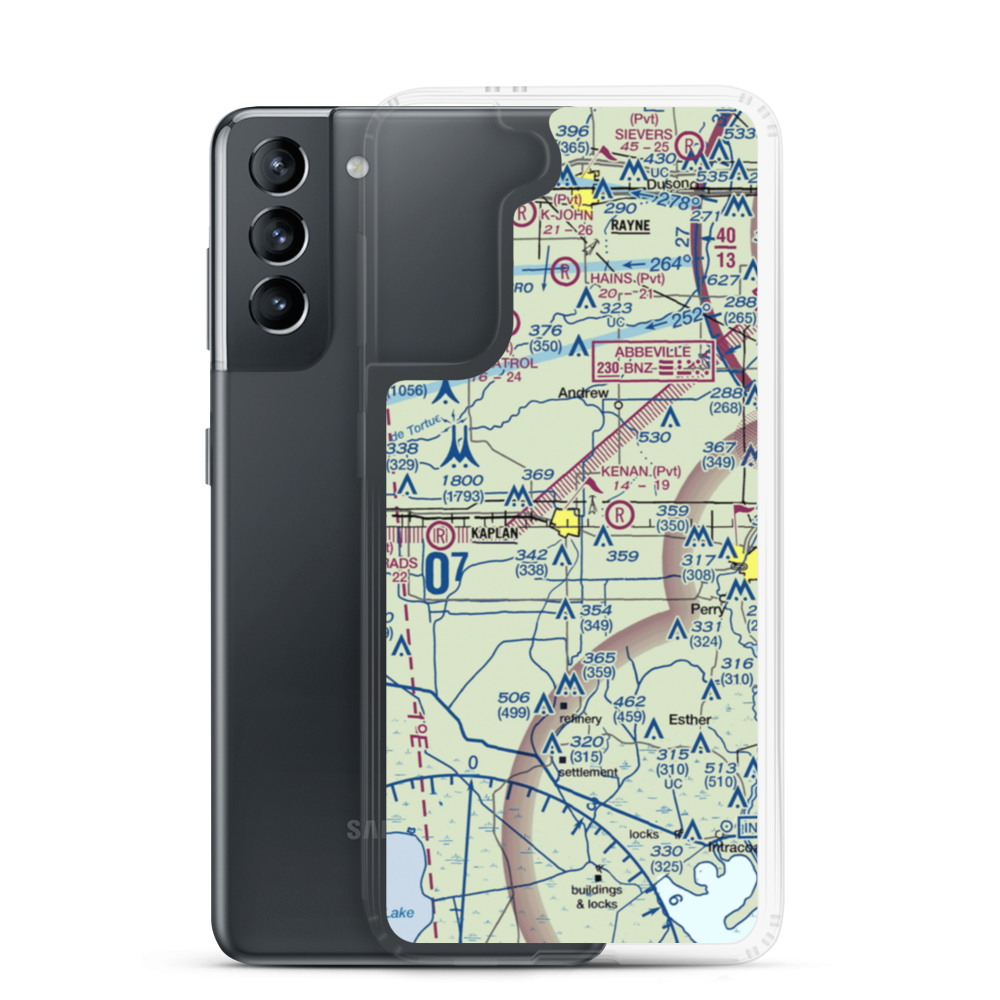 Cheneyville Airport (LA81) VFR Sectional Samsung Case Samsung Galaxy S21 model shown