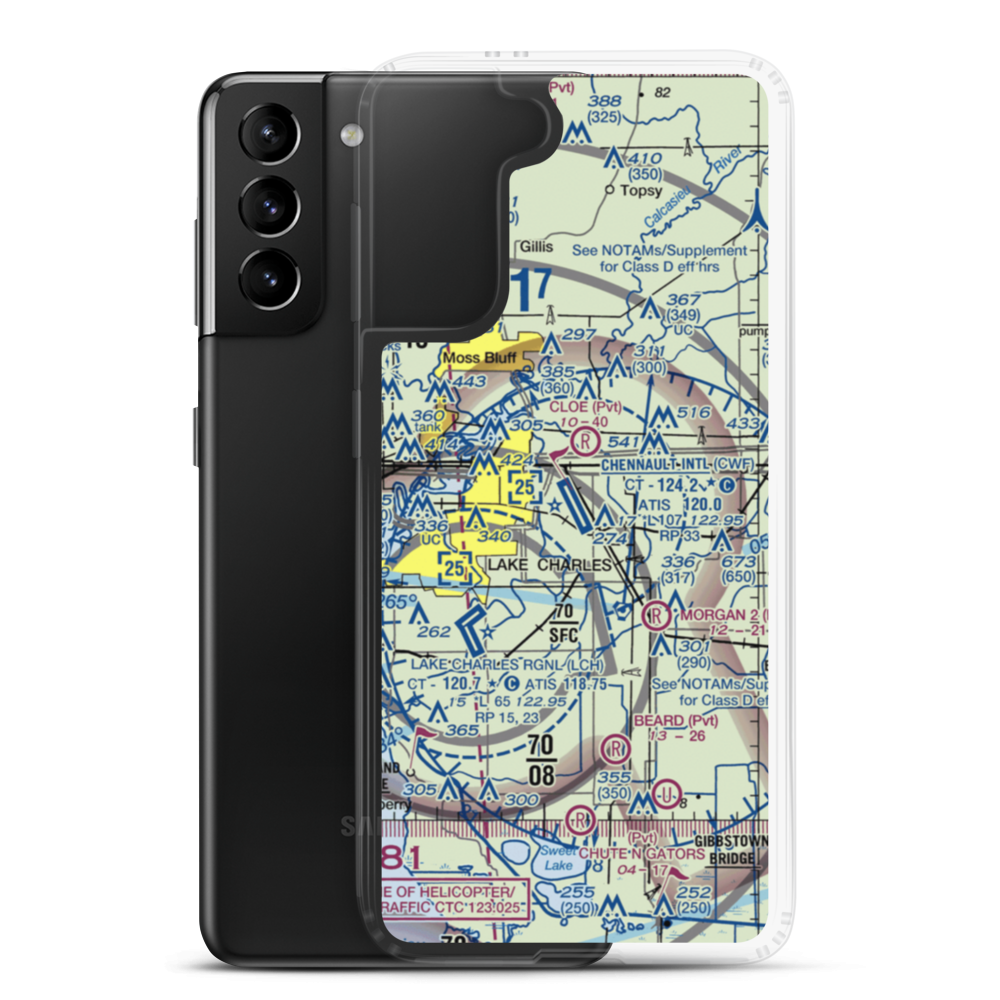 Chennault International Airport (CWF) VFR Sectional Samsung Case Samsung Galaxy S21 Plus model shown