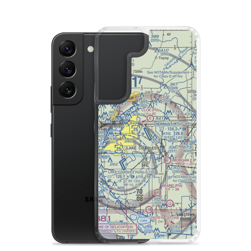 Chennault International Airport (CWF) VFR Sectional Samsung Case Samsung Galaxy S22 model shown