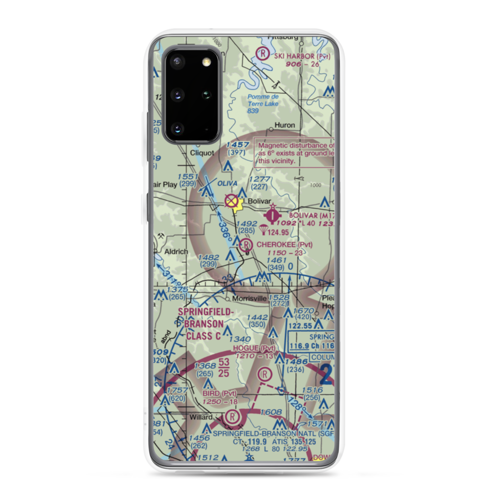 Cherokee Airpark (MU19) VFR Sectional Samsung Case Samsung Galaxy S20 Plus model shown