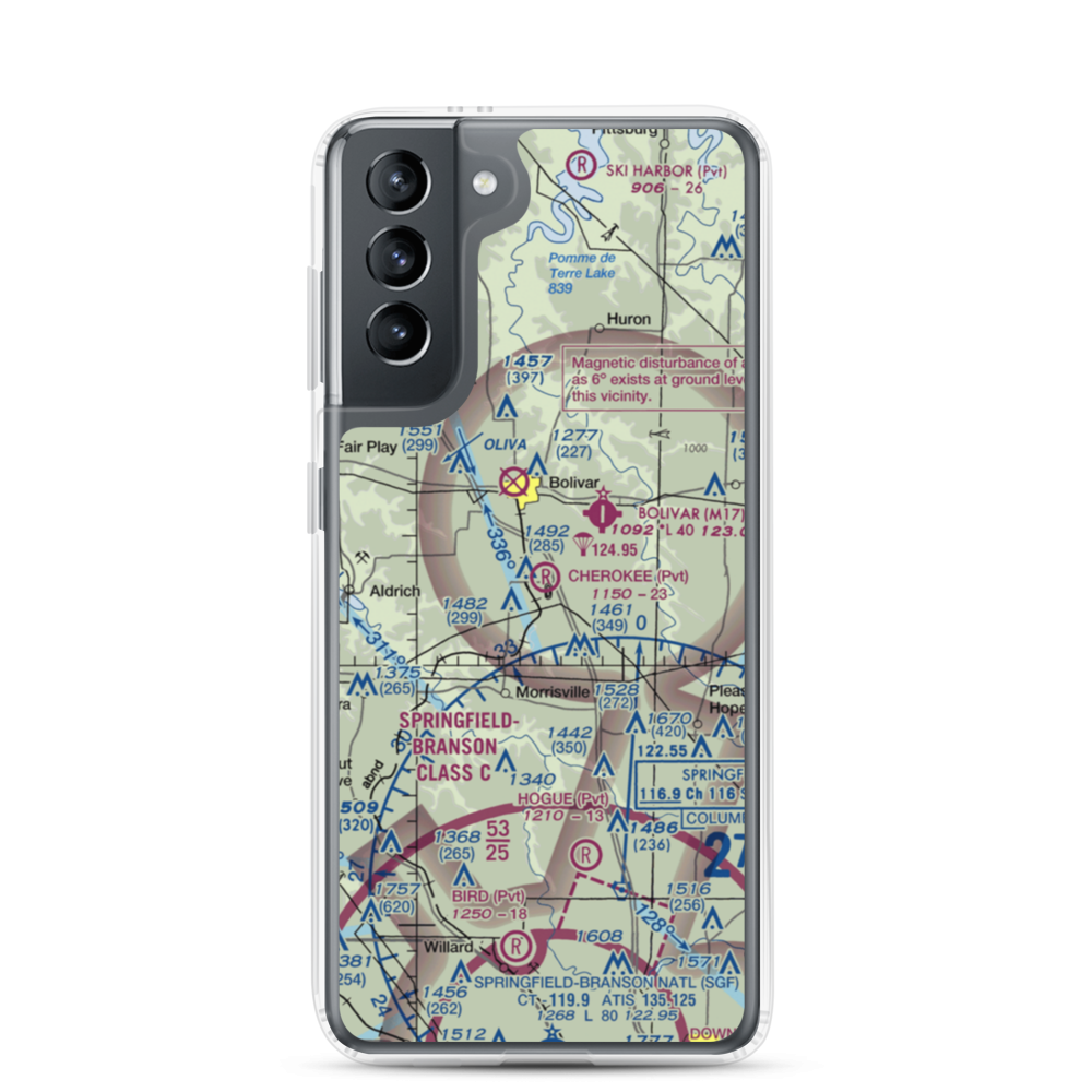 Cherokee Airpark (MU19) VFR Sectional Samsung Case Samsung Galaxy S21 model shown