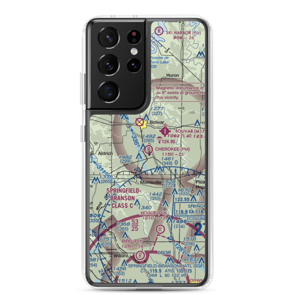 Cherokee Airpark (MU19) VFR Sectional Samsung Case Samsung Galaxy S21 Ultra model shown