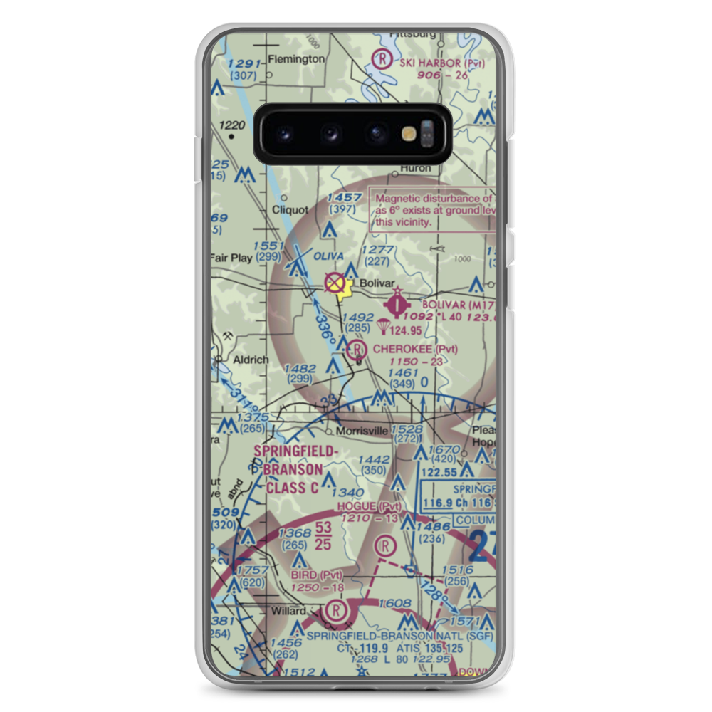 Cherokee Airpark (MU19) VFR Sectional Samsung Case Samsung Galaxy S10+ model shown