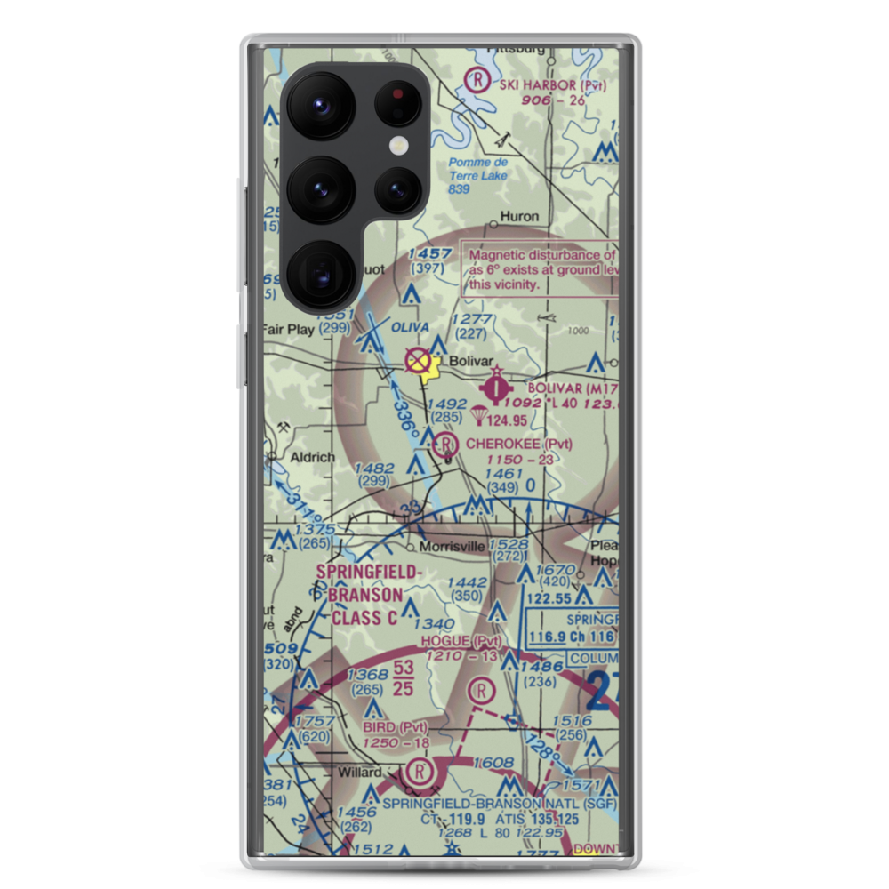 Cherokee Airpark (MU19) VFR Sectional Samsung Case Samsung Galaxy S22 Ultra model shown