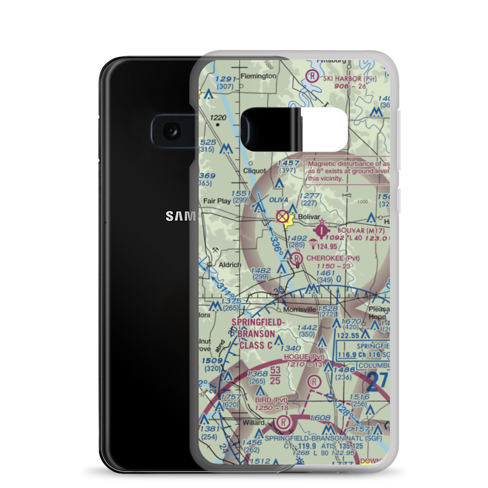 Cherokee Airpark (MU19) VFR Sectional Samsung Case Samsung Galaxy S10e model shown