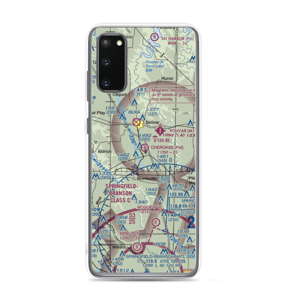 Cherokee Airpark (MU19) VFR Sectional Samsung Case Samsung Galaxy S20 model shown