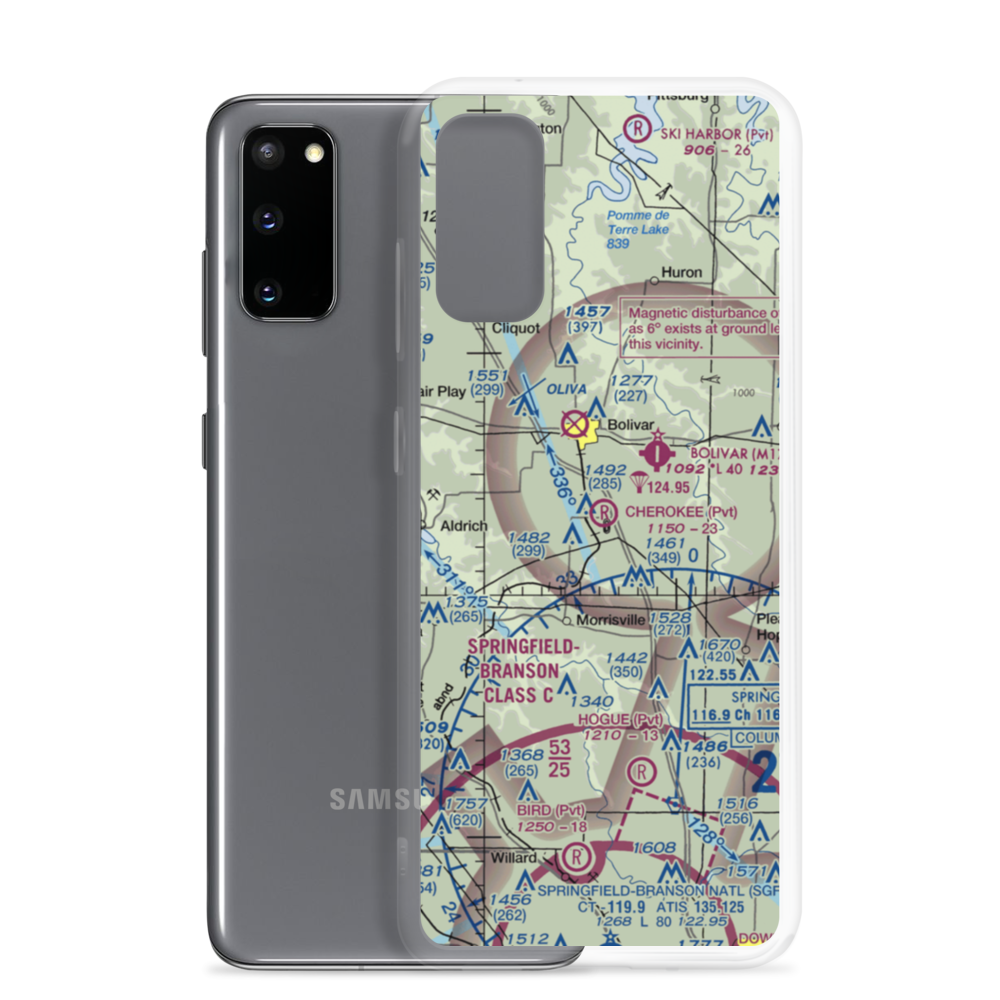Cherokee Airpark (MU19) VFR Sectional Samsung Case Samsung Galaxy S20 model shown