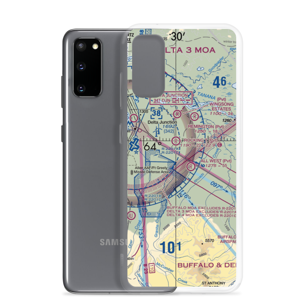 Cherokee Airport (45AK) VFR Sectional Samsung Case Samsung Galaxy S20 model shown