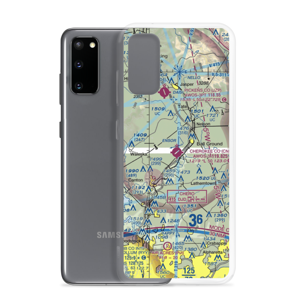 Cherokee County Airport (CNI) VFR Sectional Samsung Case Samsung Galaxy S20 model shown