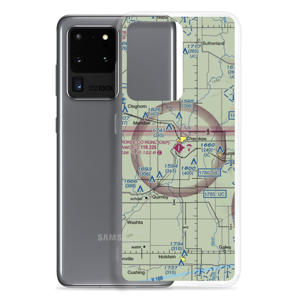 Cherokee County Regional Airport (CKP) VFR Sectional Samsung Case Samsung Galaxy S20 Ultra model shown