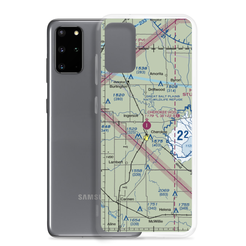 Cherokee Municipal Airport (4O5) VFR Sectional Samsung Case Samsung Galaxy S20 Plus model shown