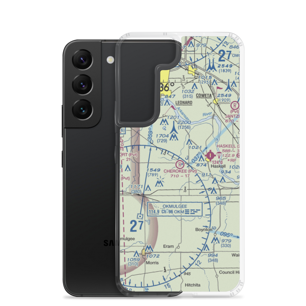Cherokee Ranch Airport (OK25) VFR Sectional Samsung Case Samsung Galaxy S22 model shown