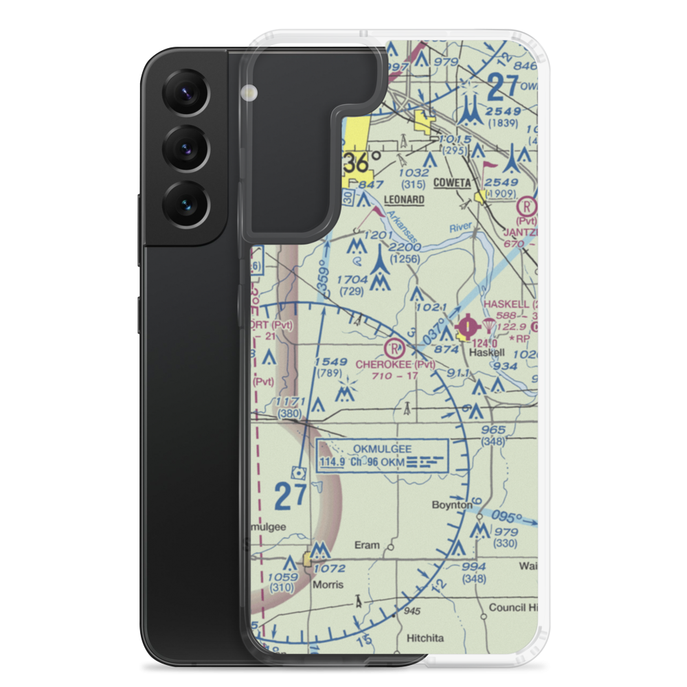 Cherokee Ranch Airport (OK25) VFR Sectional Samsung Case Samsung Galaxy S22 Plus model shown