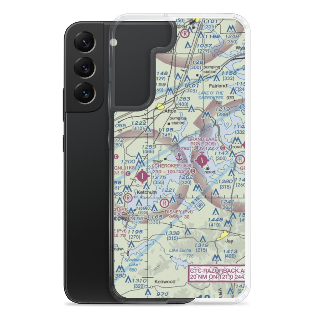 Cherokee Seaplane Base (4O6) VFR Sectional Samsung Case Samsung Galaxy S22 Plus model shown