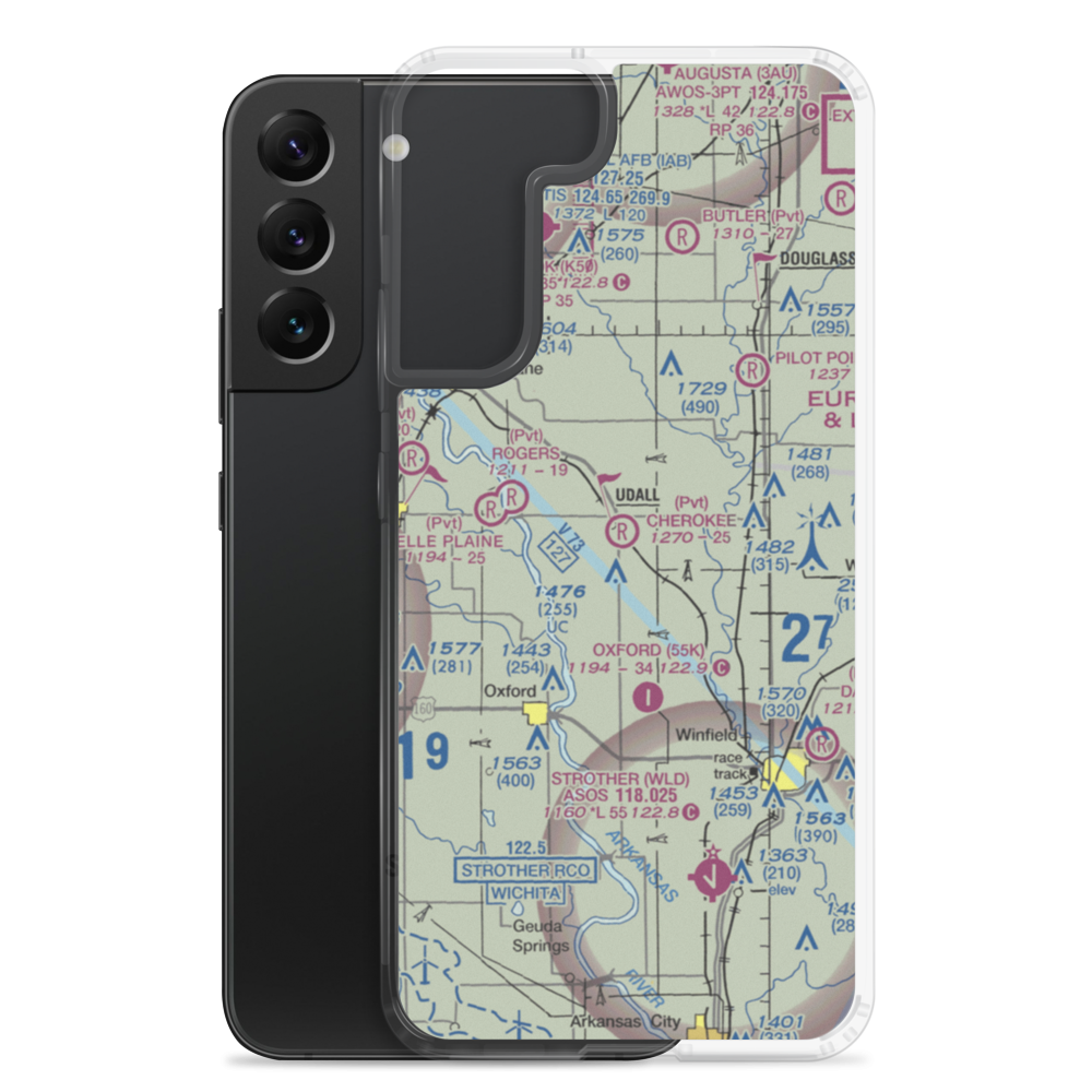 Cherokee Strip (18KS) VFR Sectional Samsung Case Samsung Galaxy S22 Plus model shown