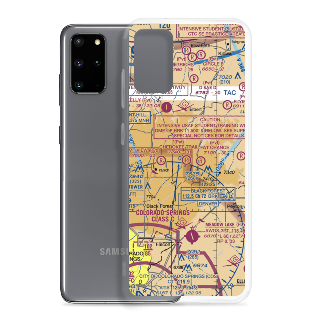Cherokee Trail Ranch Airport (2CO1) VFR Sectional Samsung Case Samsung Galaxy S20 Plus model shown