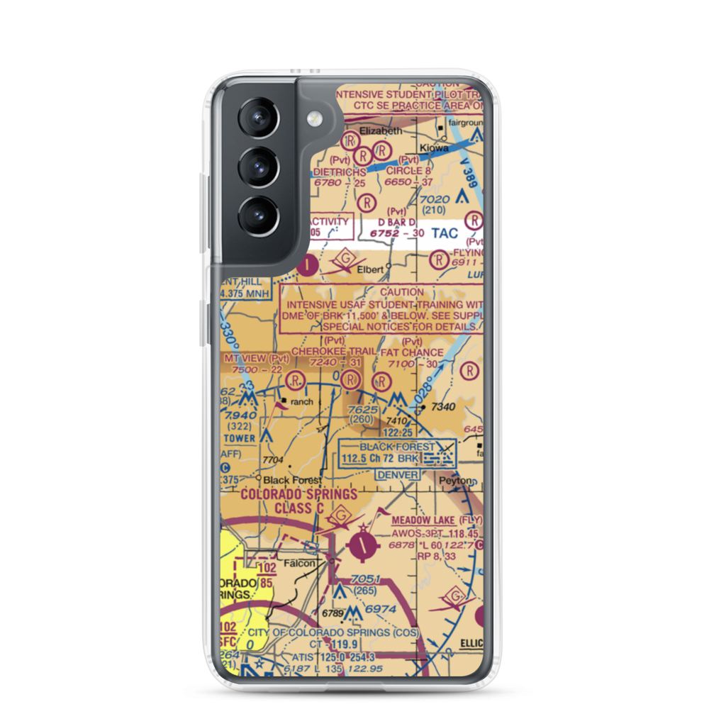 Cherokee Trail Ranch Airport (2CO1) VFR Sectional Samsung Case Samsung Galaxy S21 model shown