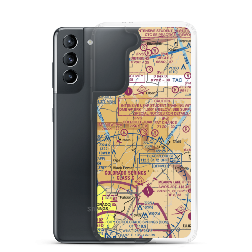 Cherokee Trail Ranch Airport (2CO1) VFR Sectional Samsung Case Samsung Galaxy S21 model shown