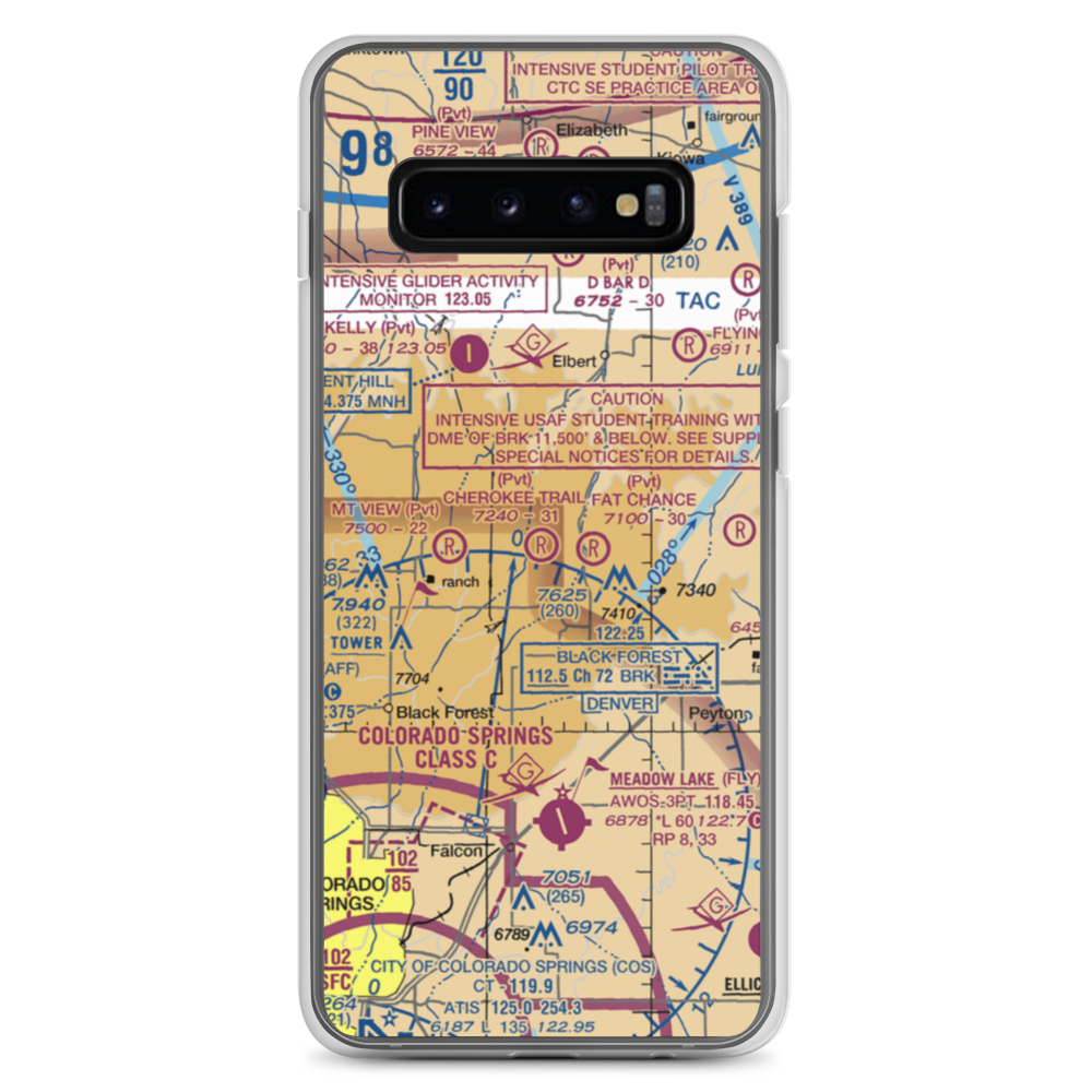 Cherokee Trail Ranch Airport (2CO1) VFR Sectional Samsung Case Samsung Galaxy S10+ model shown