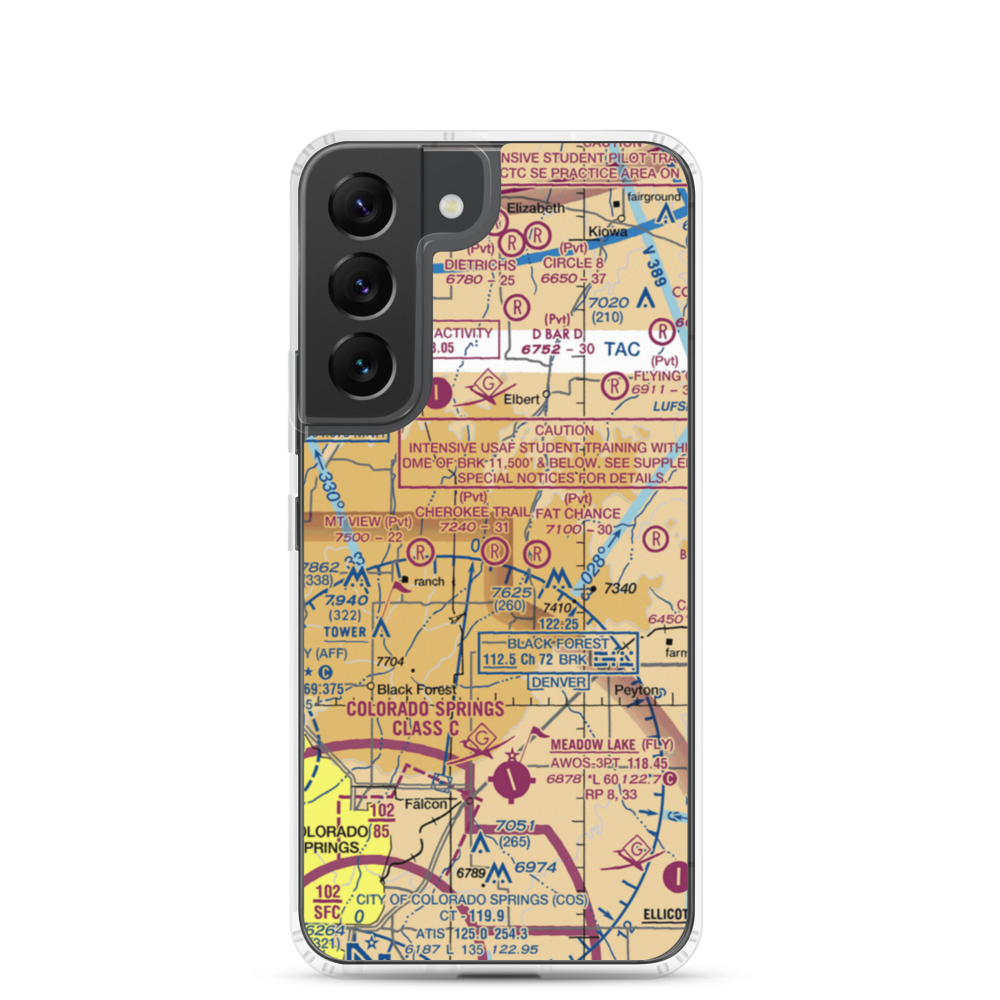 Cherokee Trail Ranch Airport (2CO1) VFR Sectional Samsung Case Samsung Galaxy S22 model shown