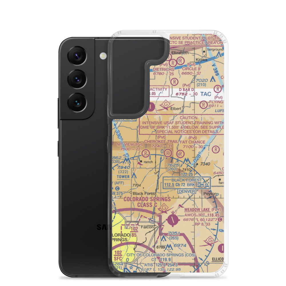 Cherokee Trail Ranch Airport (2CO1) VFR Sectional Samsung Case Samsung Galaxy S22 model shown