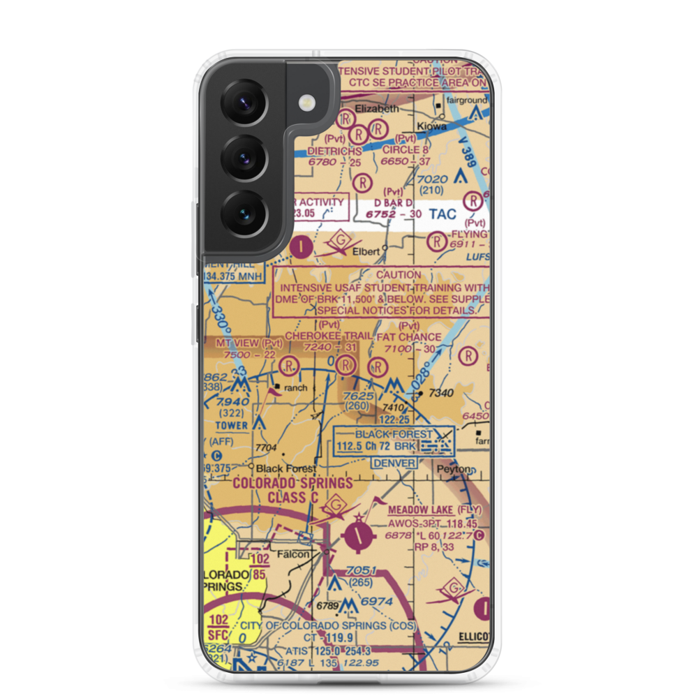 Cherokee Trail Ranch Airport (2CO1) VFR Sectional Samsung Case Samsung Galaxy S22 Plus model shown