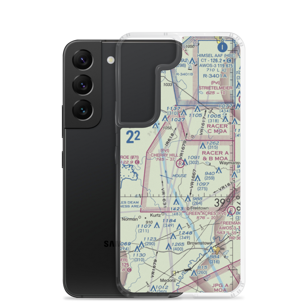 Cherry Hill Airport (40IN) VFR Sectional Samsung Case Samsung Galaxy S22 model shown