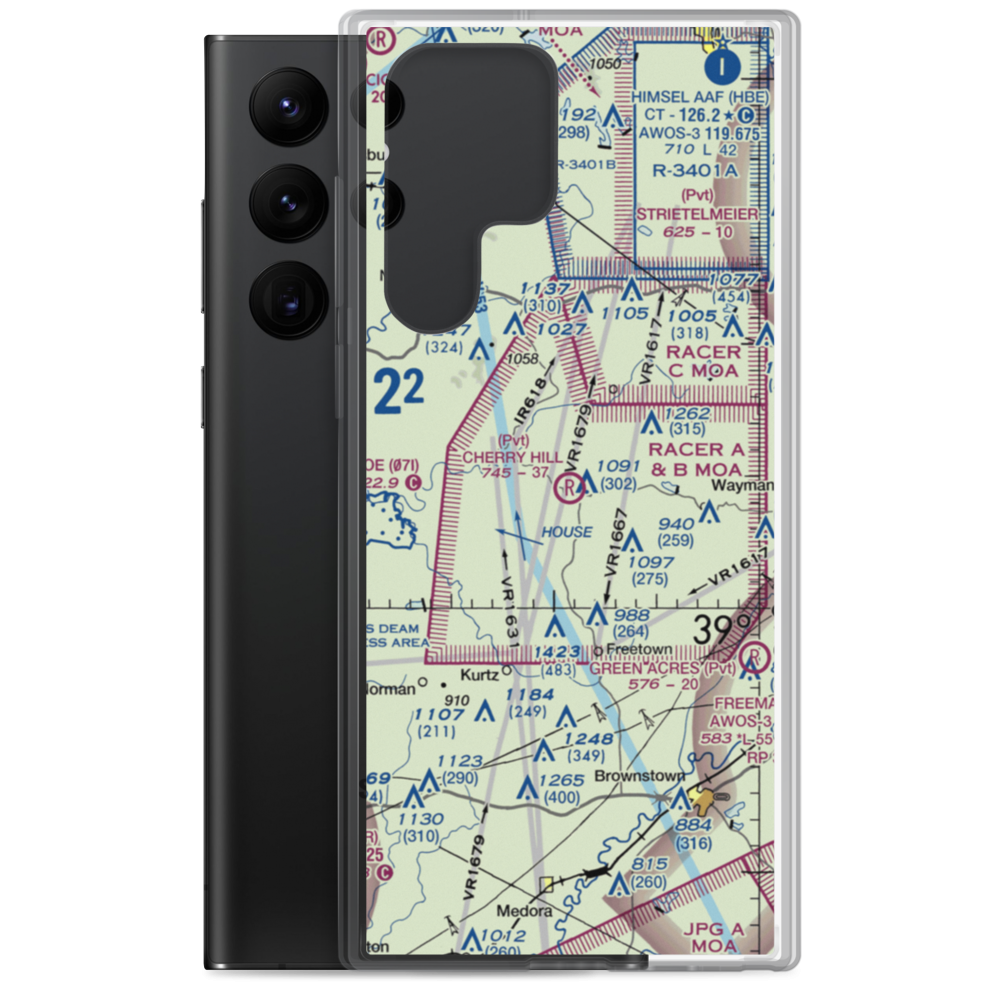 Cherry Hill Airport (40IN) VFR Sectional Samsung Case Samsung Galaxy S22 Ultra model shown