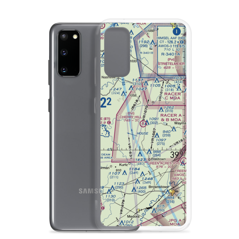 Cherry Hill Airport (40IN) VFR Sectional Samsung Case Samsung Galaxy S20 model shown