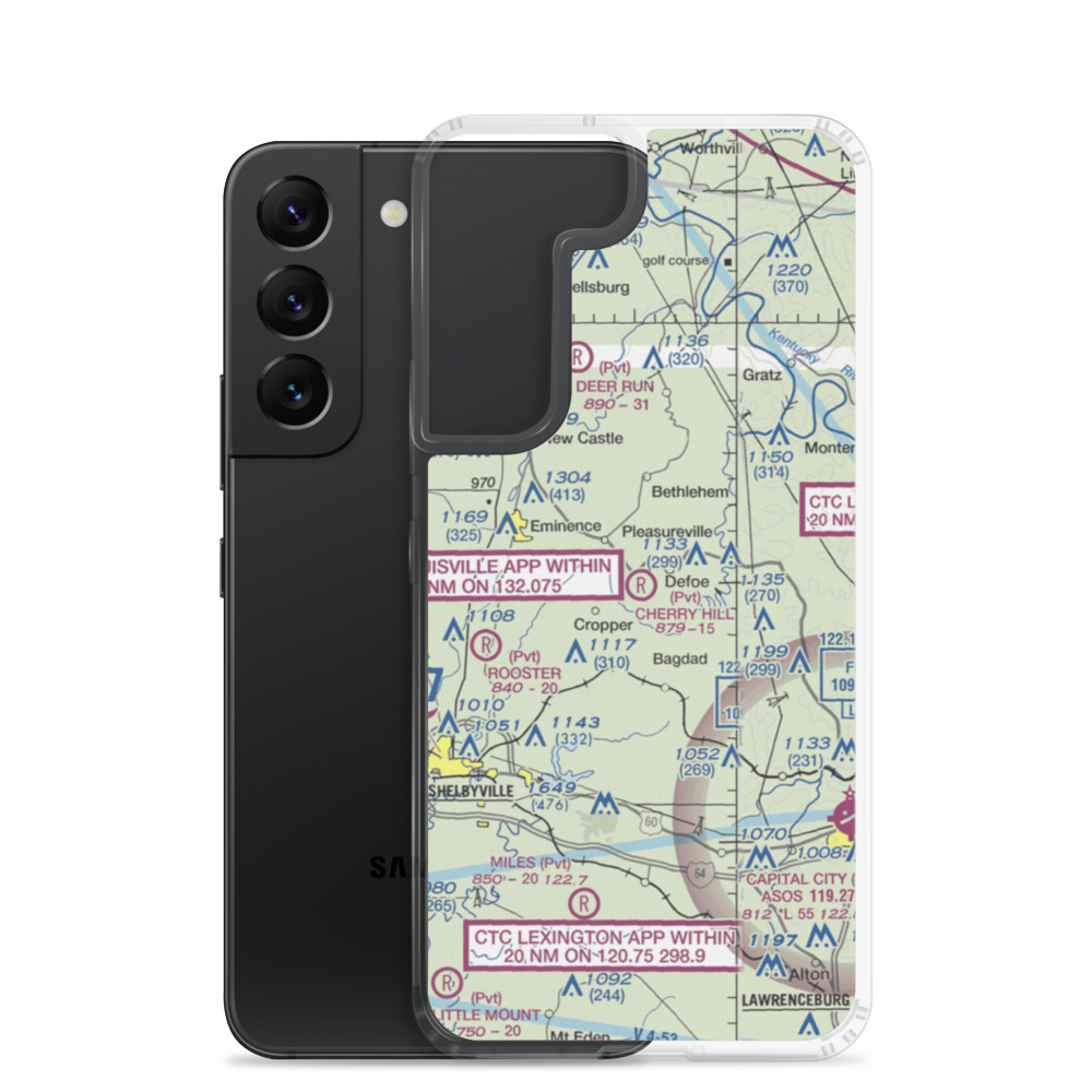 Cherry Hill Airport (8KT8) VFR Sectional Samsung Case Samsung Galaxy S22 model shown