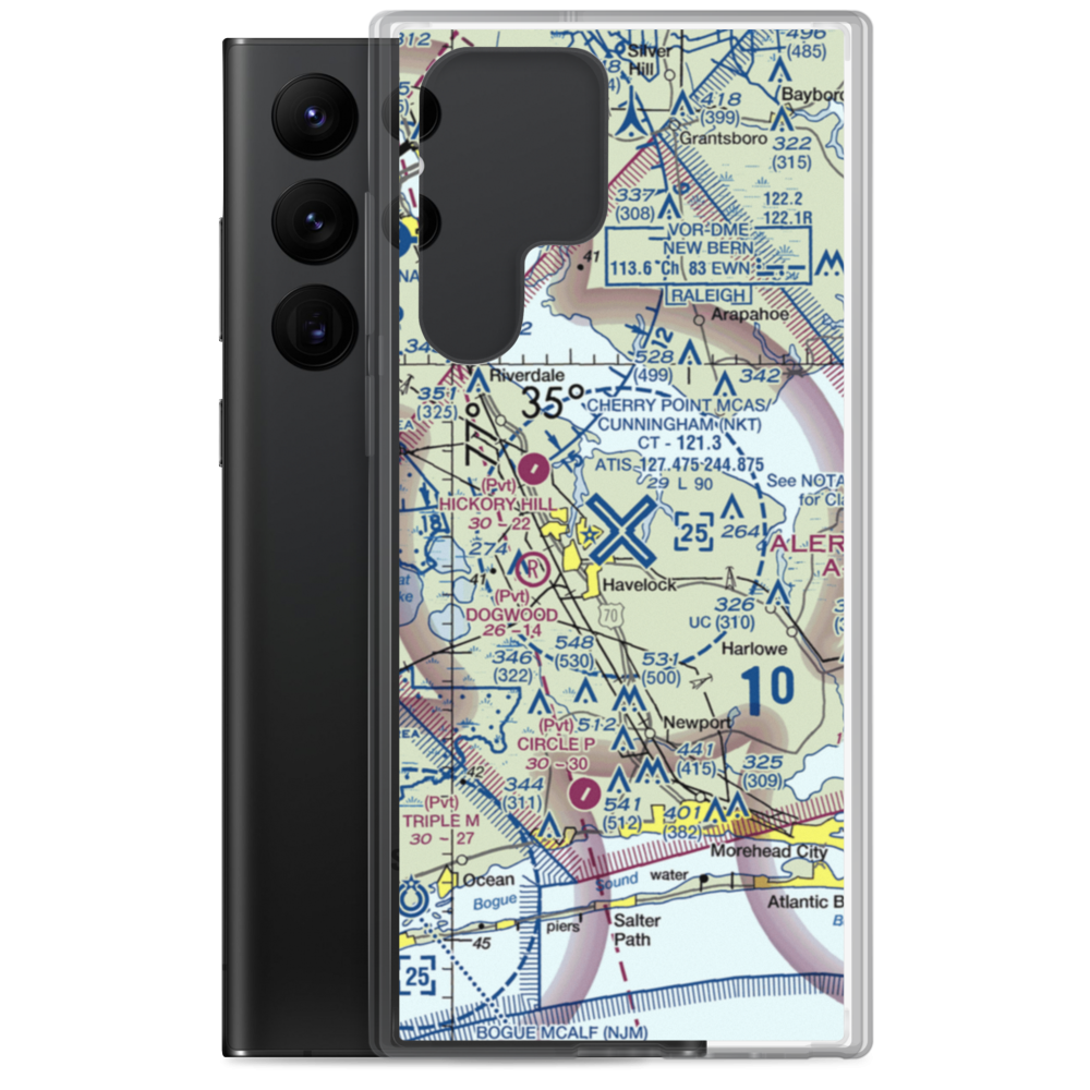 Cherry Point MCAS /Cunningham Field/ (NKT) VFR Sectional Samsung Case Samsung Galaxy S22 Ultra model shown