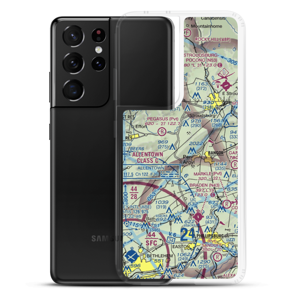 Cherry Valley Airport (65PA) VFR Sectional Samsung Case Samsung Galaxy S21 Ultra model shown