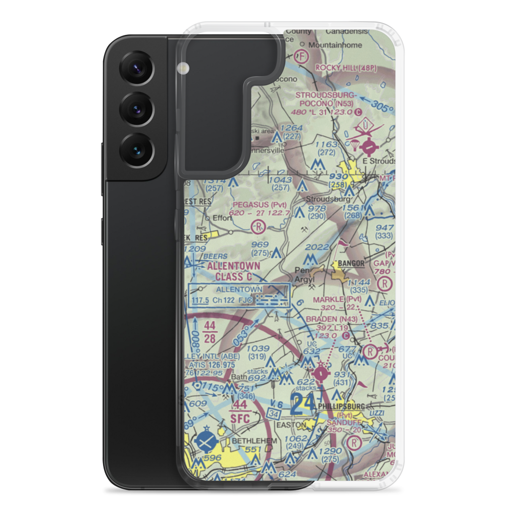 Cherry Valley Airport (65PA) VFR Sectional Samsung Case Samsung Galaxy S22 Plus model shown