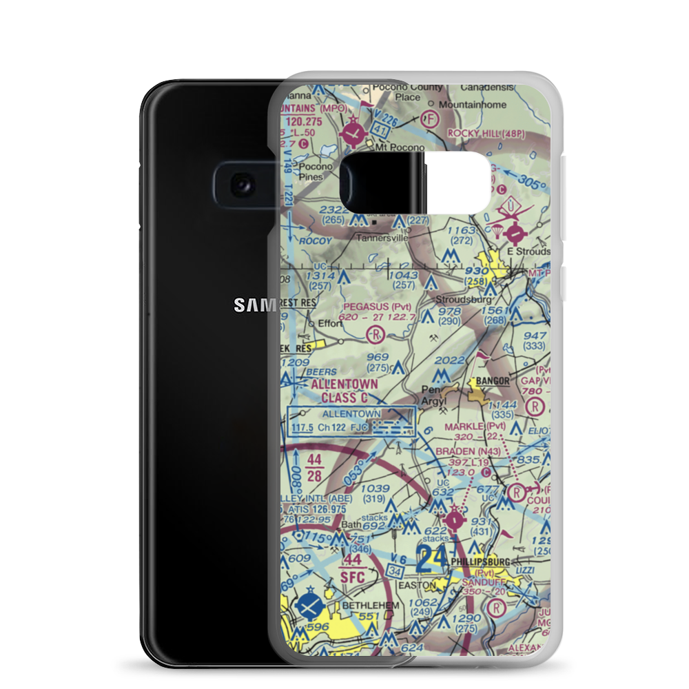 Cherry Valley Airport (65PA) VFR Sectional Samsung Case Samsung Galaxy S10e model shown