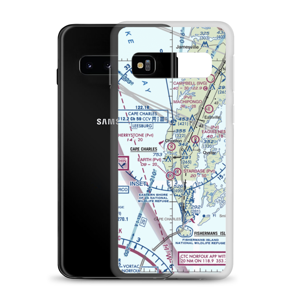 Cherrystone Airport (24VA) VFR Sectional Samsung Case Samsung Galaxy S10 model shown