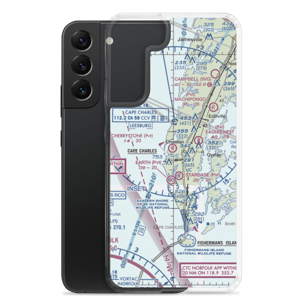 Cherrystone Airport (24VA) VFR Sectional Samsung Case Samsung Galaxy S22 Plus model shown