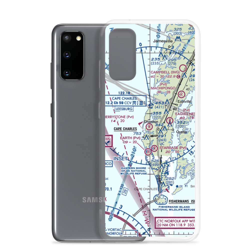 Cherrystone Airport (24VA) VFR Sectional Samsung Case Samsung Galaxy S20 model shown