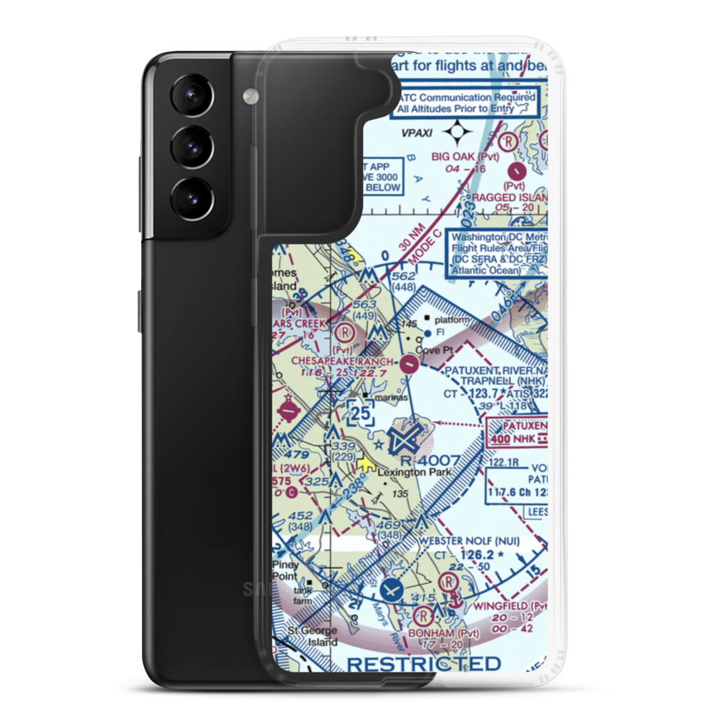 Chesapeake Ranch Airstrip (MD50) VFR Sectional Samsung Case Samsung Galaxy S21 Plus model shown