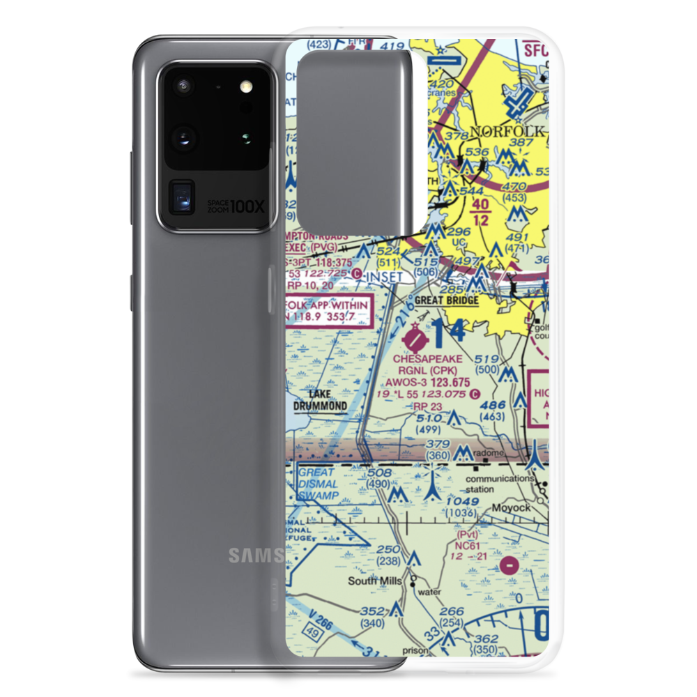 Chesapeake Regional Airport (CPK) VFR Sectional Samsung Case Samsung Galaxy S20 Ultra model shown