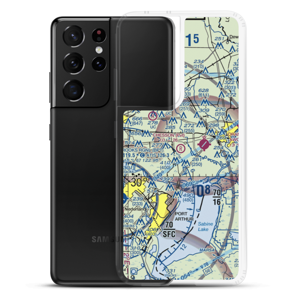 Chesson Airport (XS33) VFR Sectional Samsung Case Samsung Galaxy S21 Ultra model shown