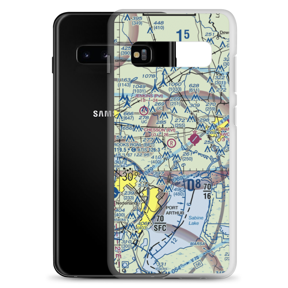 Chesson Airport (XS33) VFR Sectional Samsung Case Samsung Galaxy S10+ model shown