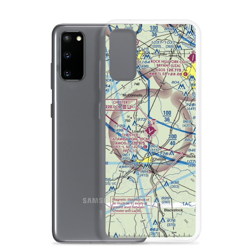 Chester Catawba Regional Airport (DCM) VFR Sectional Samsung Case Samsung Galaxy S20 model shown