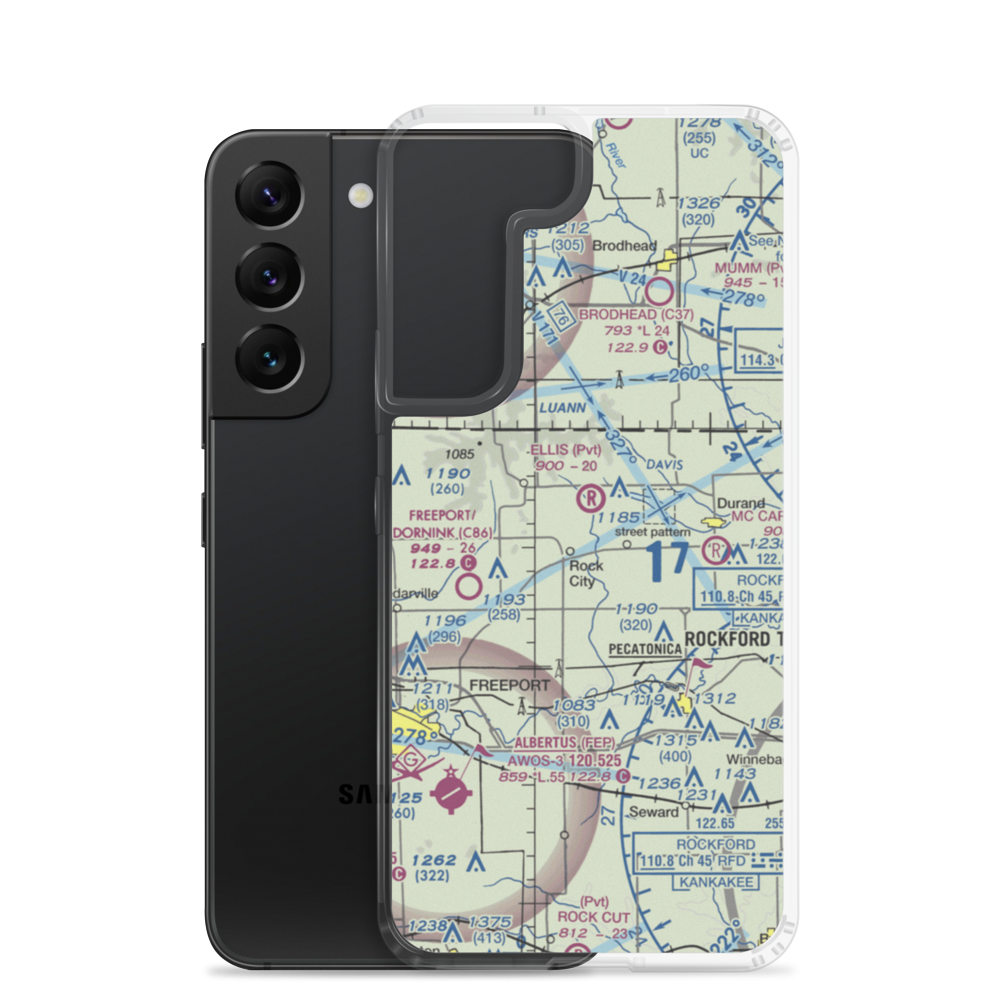 Chester Wyss Airport (LL75) VFR Sectional Samsung Case Samsung Galaxy S22 model shown